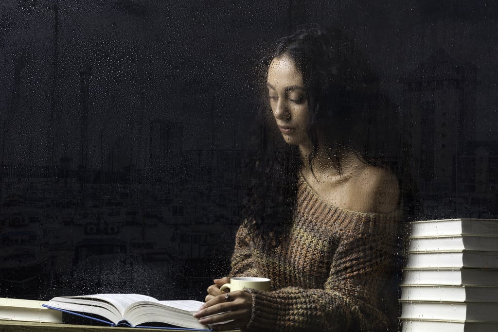 Read a thriller during a thunderstorm.