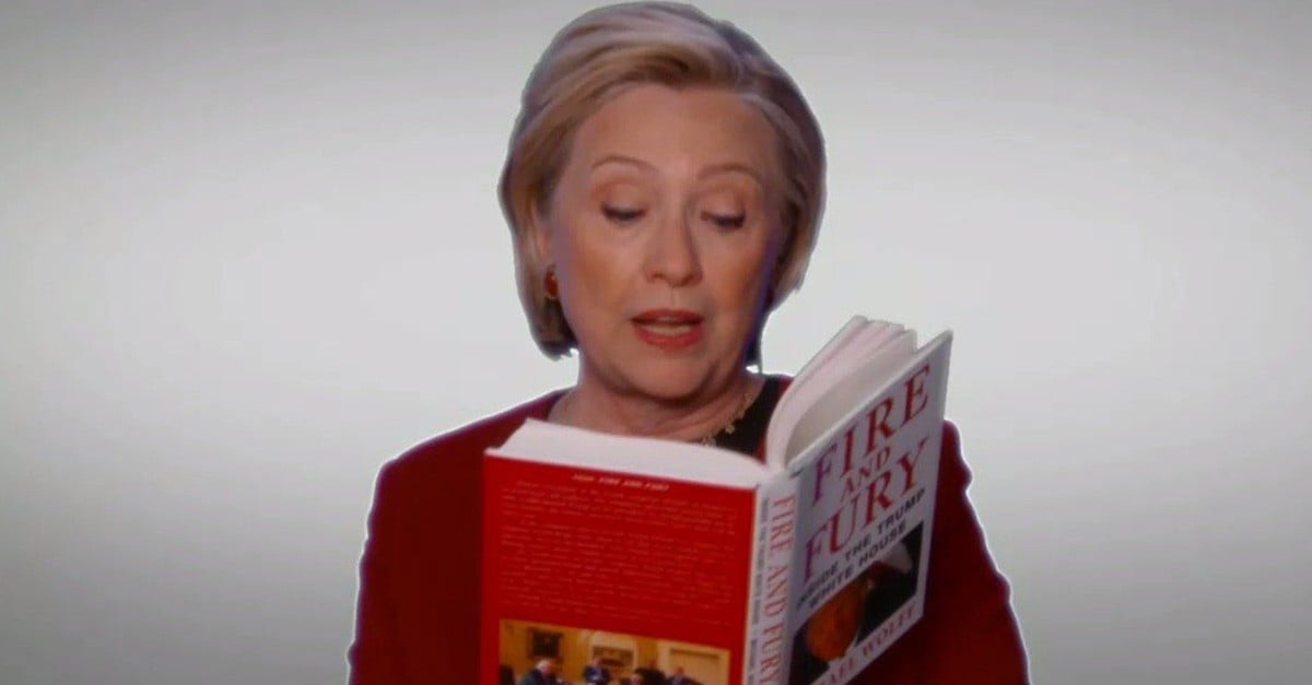 Hillary Clinton Reading Fire and Fury at Grammys 2018 Video PS Celebrity