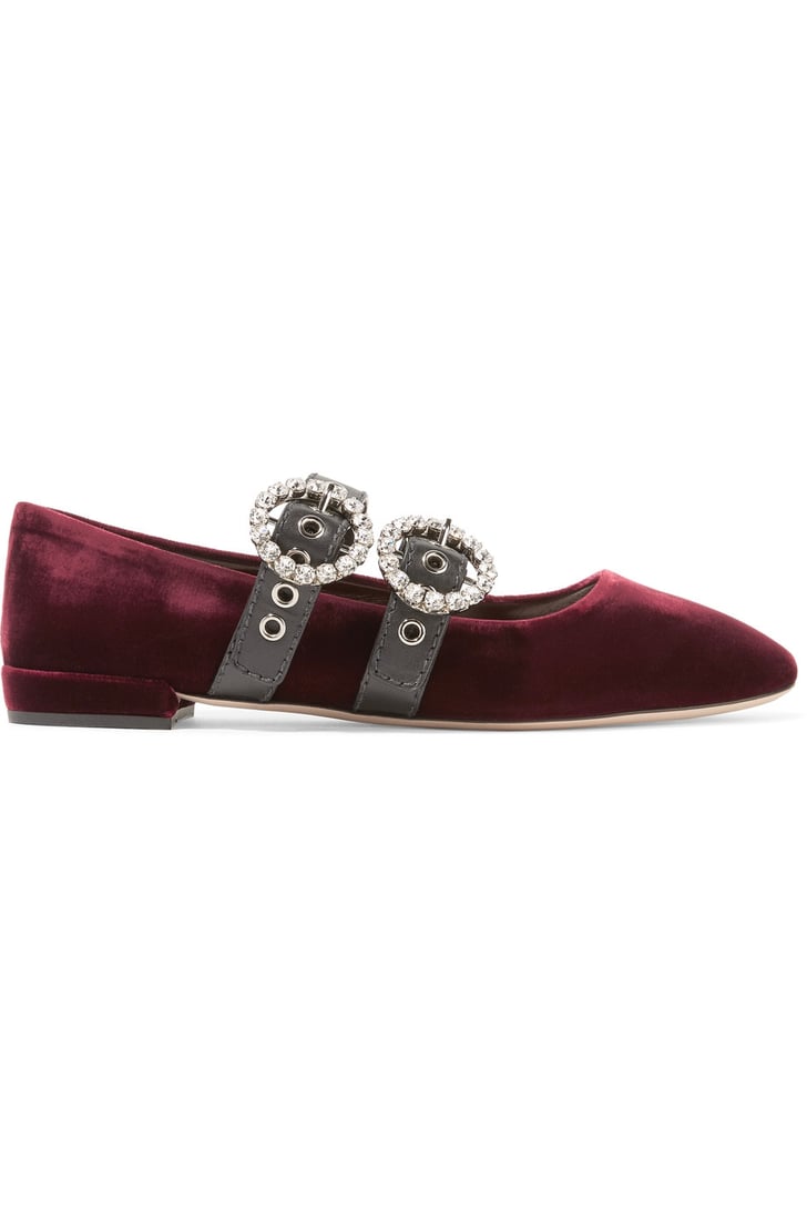 miu miu crystal flat