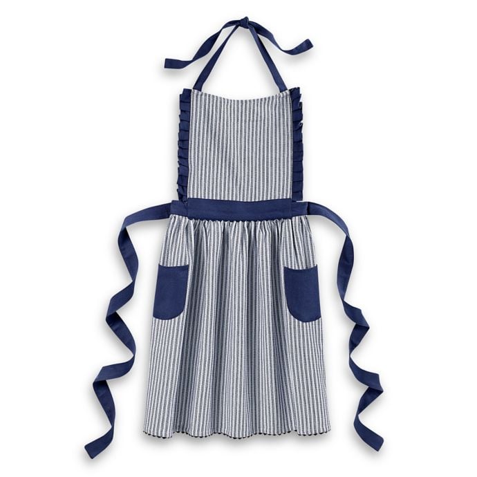 Striped Apron in Blue/White