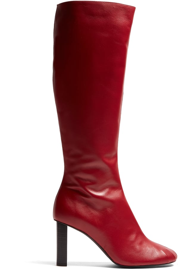 Joseph Block-Heel Boots | Emily Ratajkowski Red Aquazzura Boots in Paris | POPSUGAR Fashion Photo 11