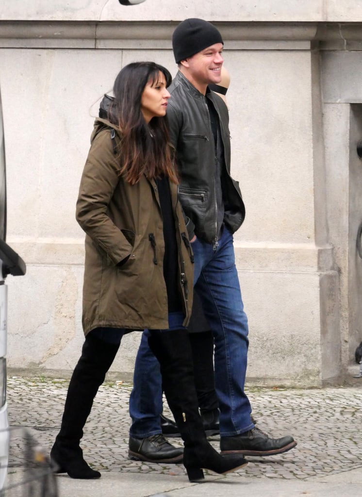 Matt Damon and Luciana Barroso Walking in Berlin