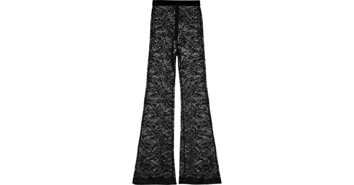 Balmain Lace Flared Pants ($2,785) | Emily Ratajkowski Wearing Lace ...