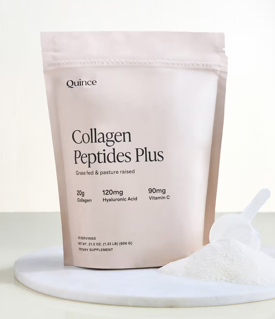 Quince Grass-Fed Collagen Peptide Plus ($30)
'Tis the season to prioritize a 360 beauty routine. While layering products is a decent first line of defense, taking an inside-out approach will maximize your goals head to toe. A good place to start is by adding a collagen peptide supplement. I love that this powder combines hyaluronic acid, collagen, and vitamin C to target full body benefits. All you have to do is mix one serving into your coffee, smoothie, or any beverage of your choice to help strengthen nails, hair, and skin.
