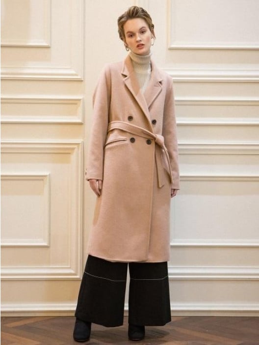 W Concept Belted Line Long Coat