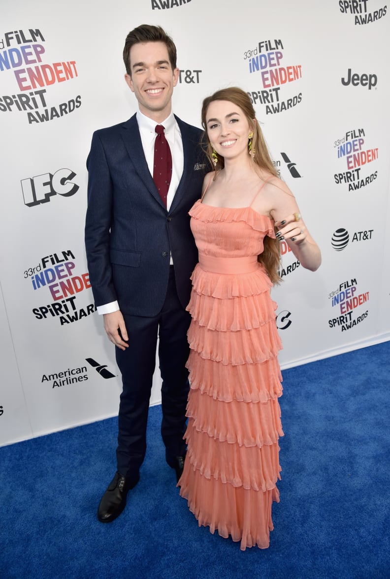 SANTA MONICA, CA - MARCH 03:  Comedian John Mulaney (L) and make-up artist Annamarie Tendler attend the 2018 Film Independent Spirit Awards on March 3, 2018 in Santa Monica, California.  (Photo by Kevin Mazur/Getty Images)