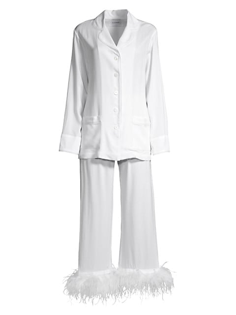 Sleeper Party Faux Feather 2-Piece Pajama Set