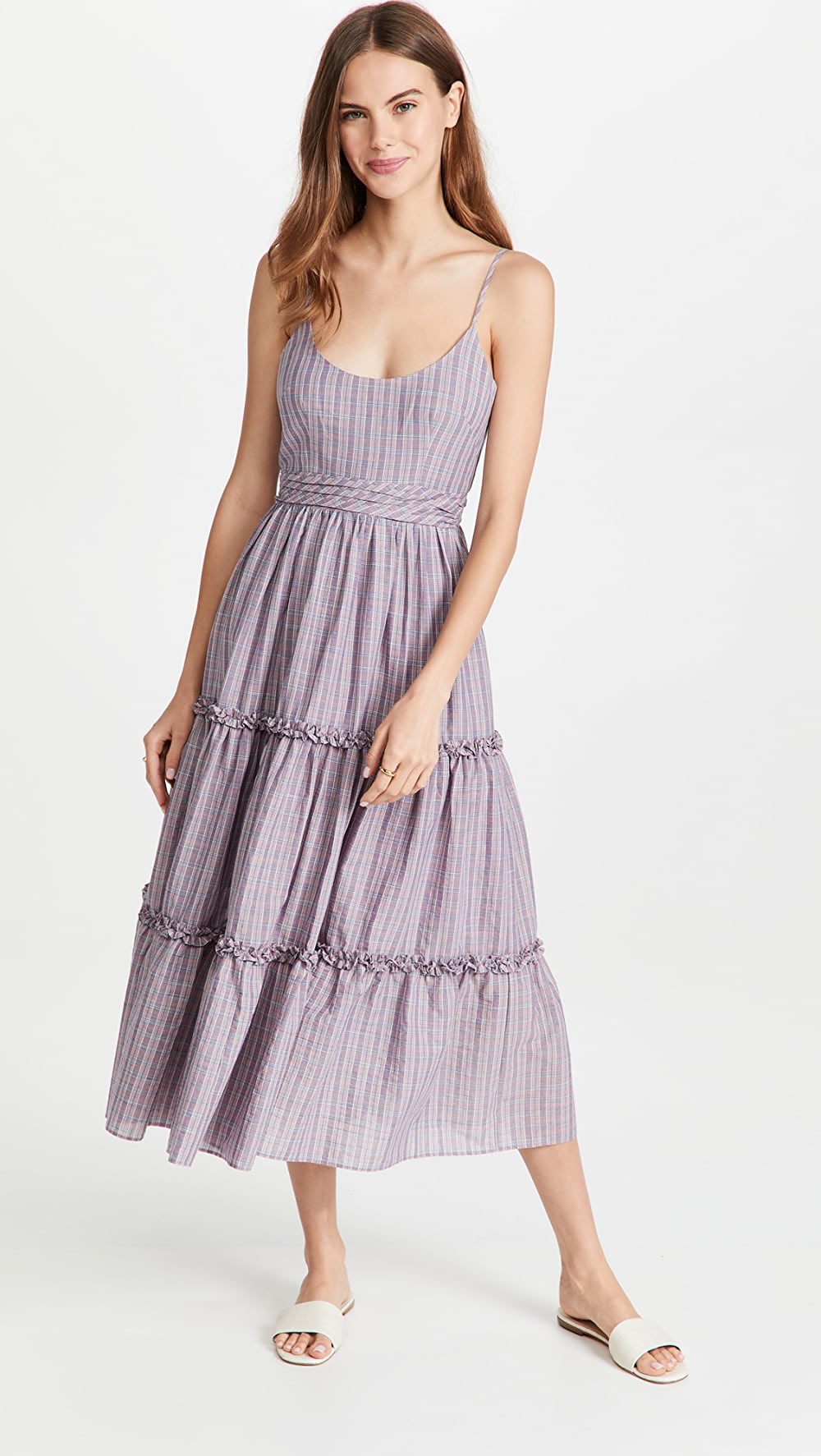 A Cute Midi Dress Cinq a Sept Plaid Belle Dress I m an Editor