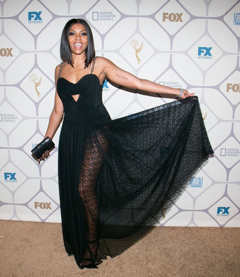 Taraji wrapped up the night at the Fox afterparty and was totally feeling herself in that Alexander Wang dress.