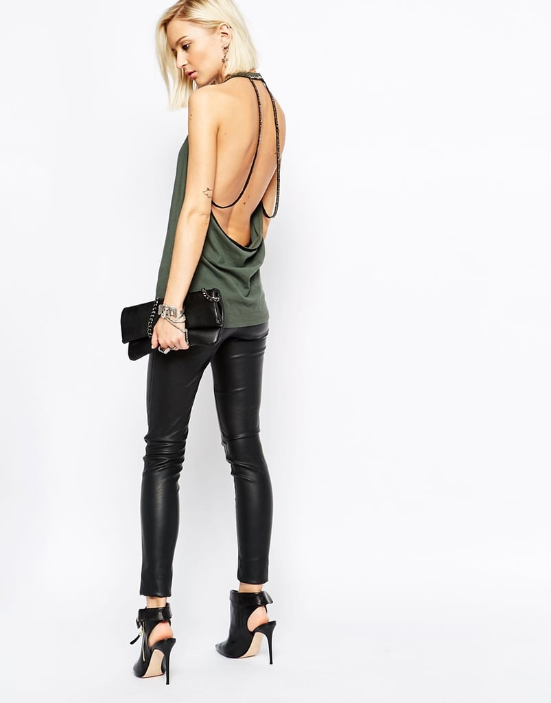 Religion Halter Neck Tank With Beaded Back Detail ($81)