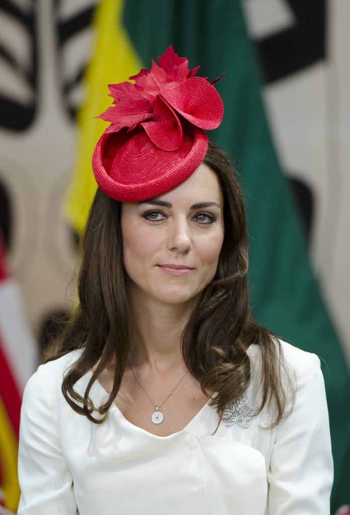 During a visit to Canada in 2011, Kate wore a red fascinator that featured maple leaves, a nod to the North American country.