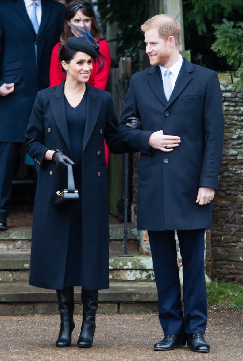 Meghan Markle Fall Outfit Idea: A Navy Dress and Matching Coat