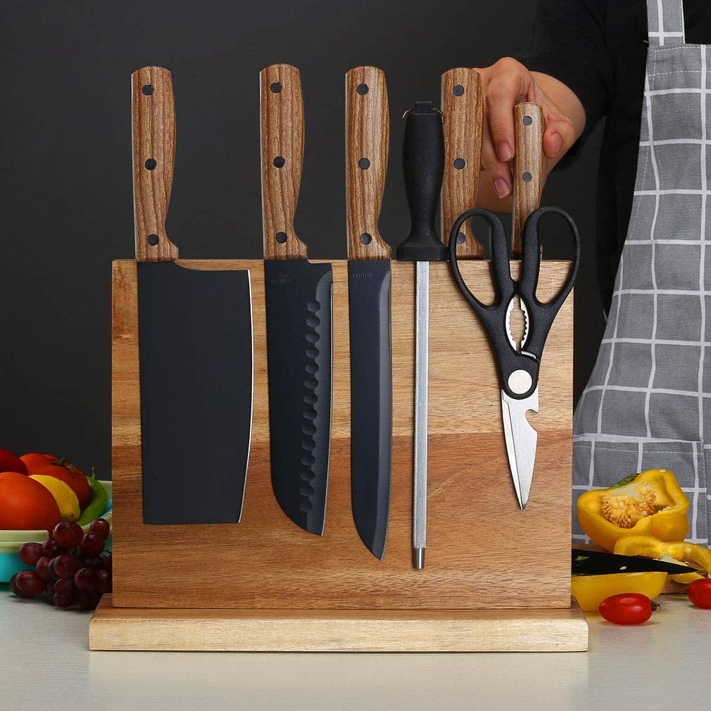 For Kitchen Knives: Magnetic Knife Block Holder