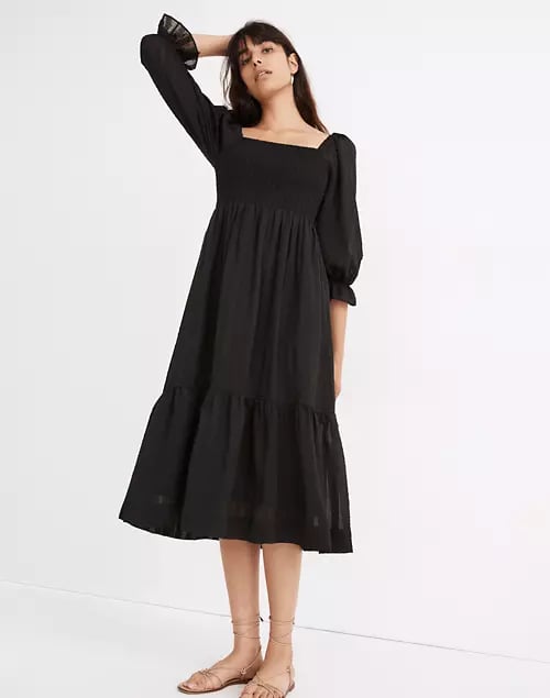 Your Everyday Staple: Madewell Lucie Elbow-Sleeve Smocked Midi Dress