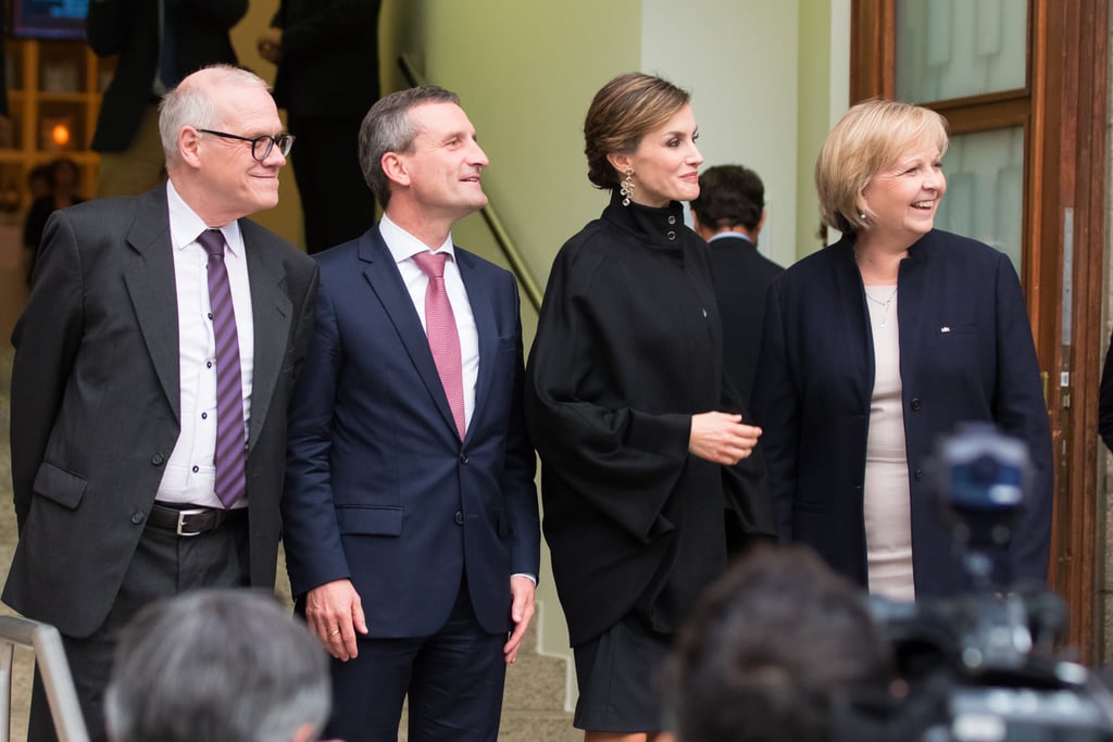 Queen Letizia of Spain in High-Collar Coat