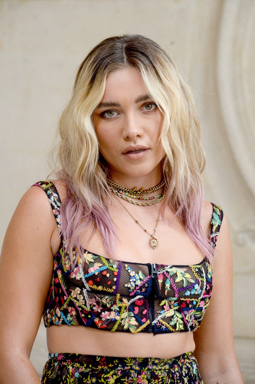 PARIS, FRANCE - JULY 05: Florence Pugh attends the Christian Dior Haute Couture Fall/Winter 2021/2022 show as part of Paris Fashion Week on July 05, 2021 in Paris, France. (Photo by Stephane Cardinale - Corbis/Corbis via Getty Images)