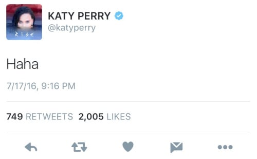 9:16 p.m. — Katy Perry Tweeted (Then Deleted) This