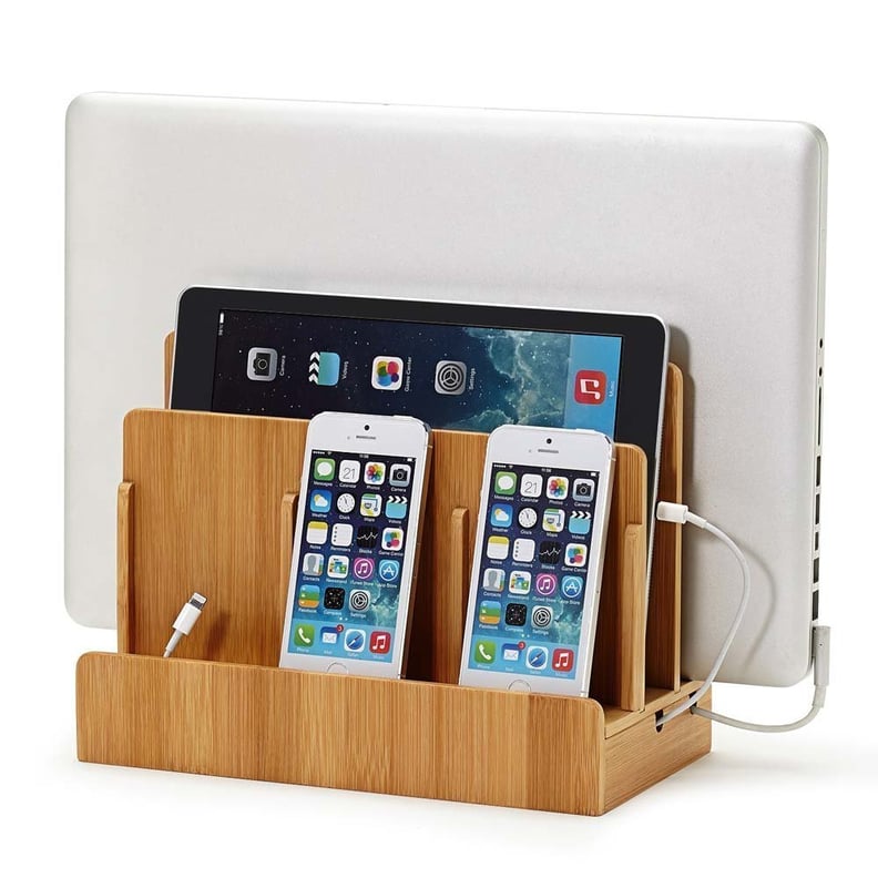 Eco-Friendly Bamboo Multi-Device Charging Station With 4-Port USB Power Strip