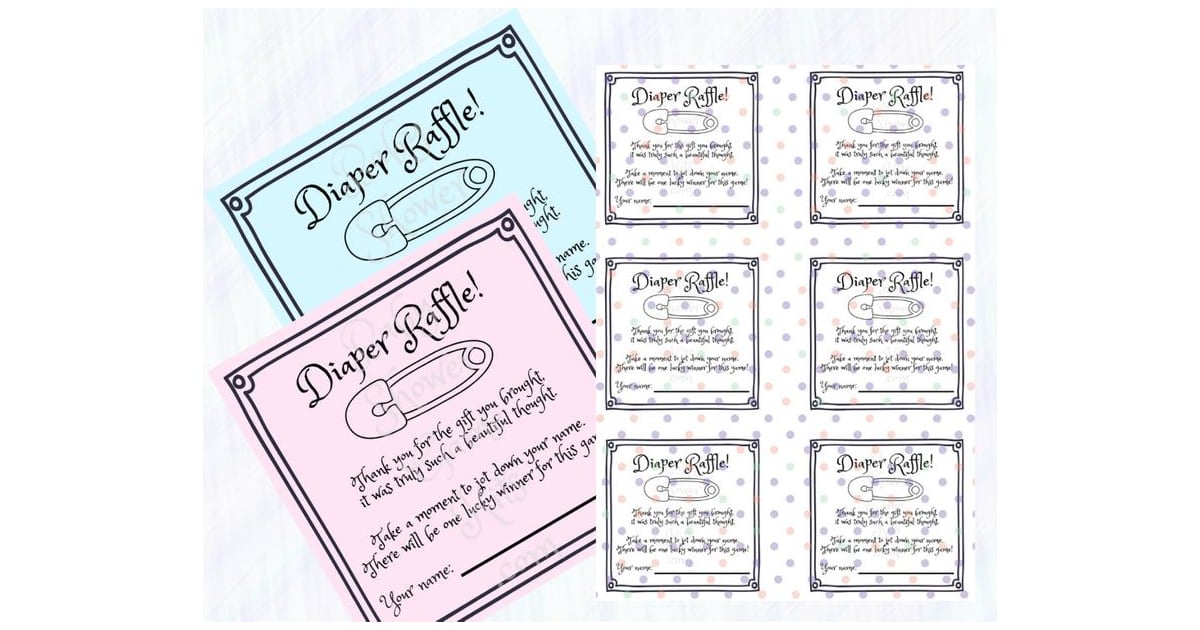 Diaper and wipes raffle top