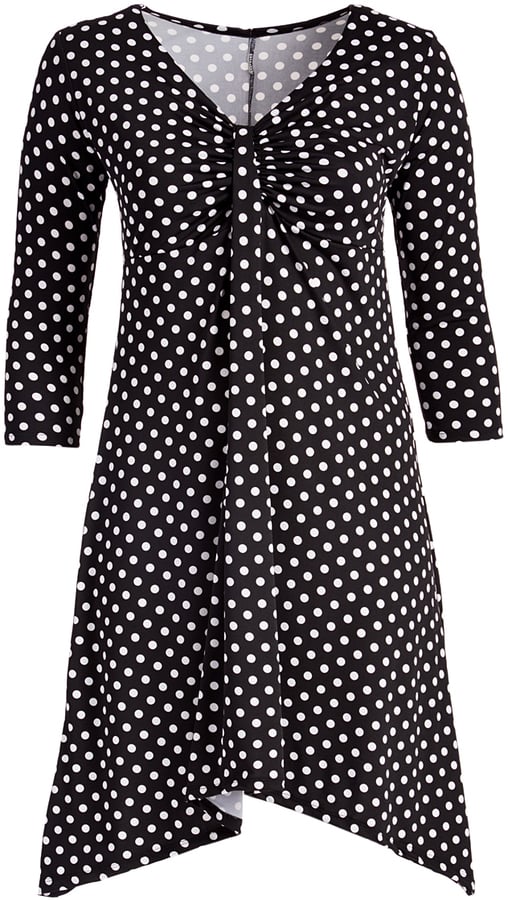 Glam Black Dot Plus-Size Dress