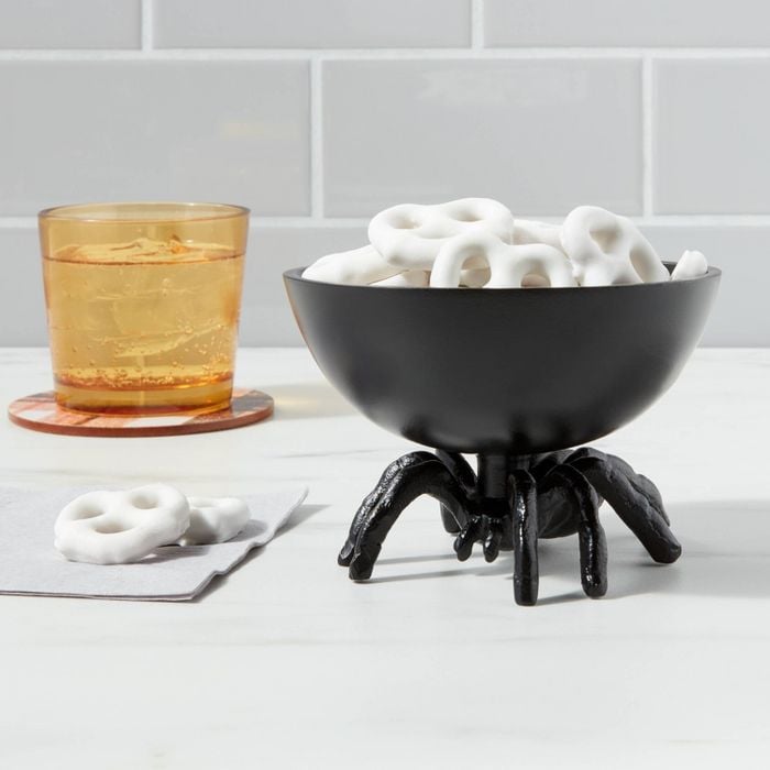 Creepy, Crawling Candy: Metal Spider Candy Bowl