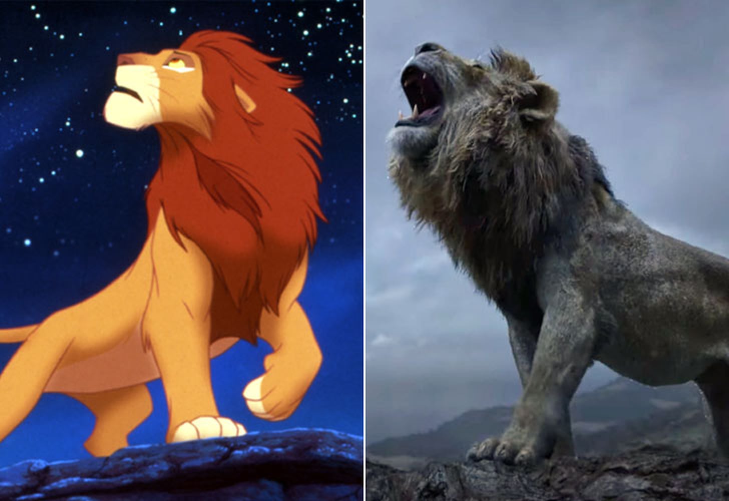 Lion King Cartoon and Live-Action Cast Side-by-Side Photos | PS ...