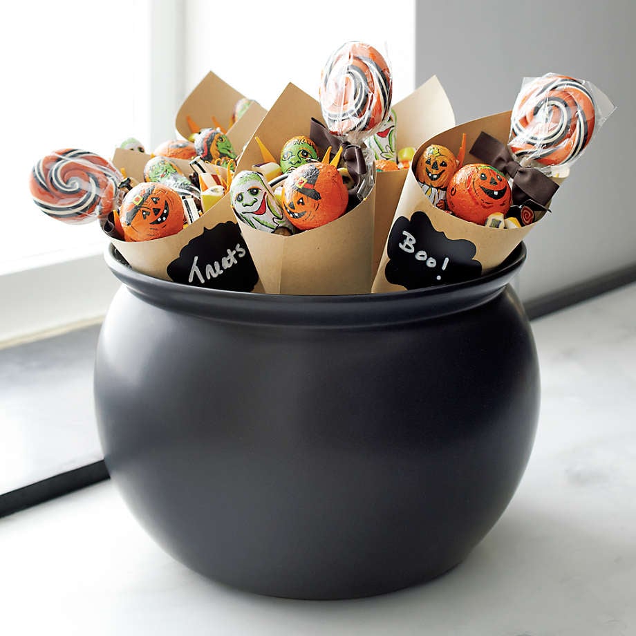 Crate & Barrel Large Cauldron Halloween Ceramic Serving Bowl ($23, originally $40)
Designed from 100 percent stoneware, this large cauldron serving bowl has a stylish matte-black glaze that gives it a special spellbinding effect. Fill it with punch or a hot concoction of your choice for your Halloween party. Hint: dry ice is a good option if you want to create a dramatic fog.