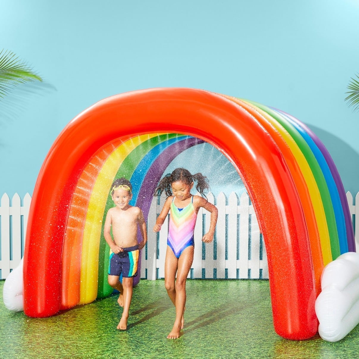 rainbow inflatable baby walker