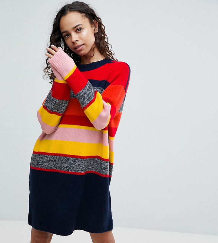 ASOS Knitted Oversized Dress in Stripe