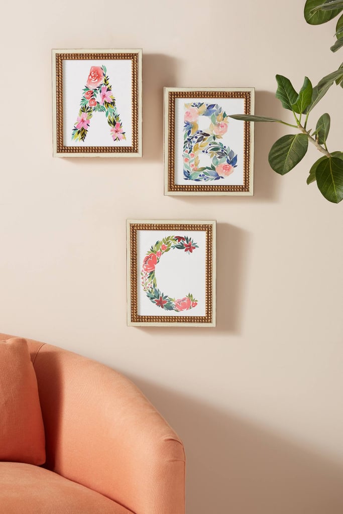 Floral Monogram Wall Art Best Personalized Gifts From Anthropologie