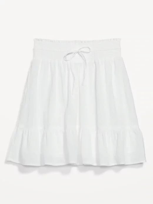 Old Navy High-Waisted Smocked Tiered Crinkled Mini Skirt