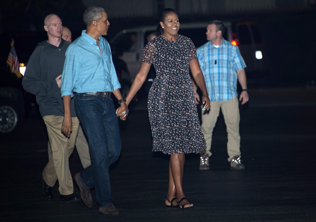 Michelle Obama's Floral Dress Leaving Hawaii January 2017