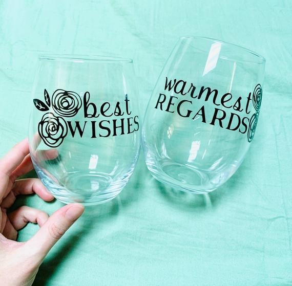 Schitt's Creek "Best Wishes, Warmest Regards" Wine Glass Set