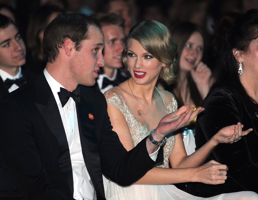 Prince William sat next to Taylor Swift at the Winter Whites Gala in London in November 2013.