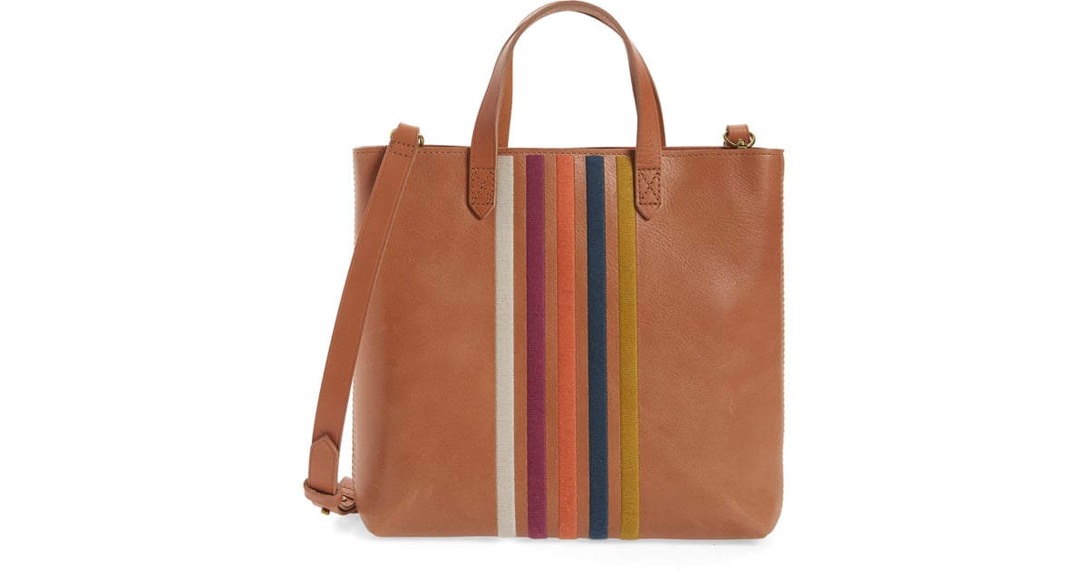 Madewell The Transport Stripe Embroidered Zip Top Crossbody Tote | The Best Nordstrom ...