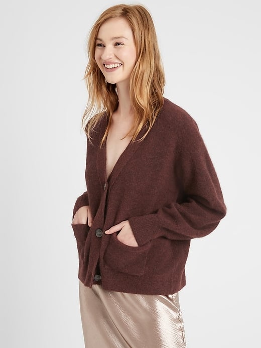 Banana Republic Oversized Blouson-Sleeve Cardigan Sweater