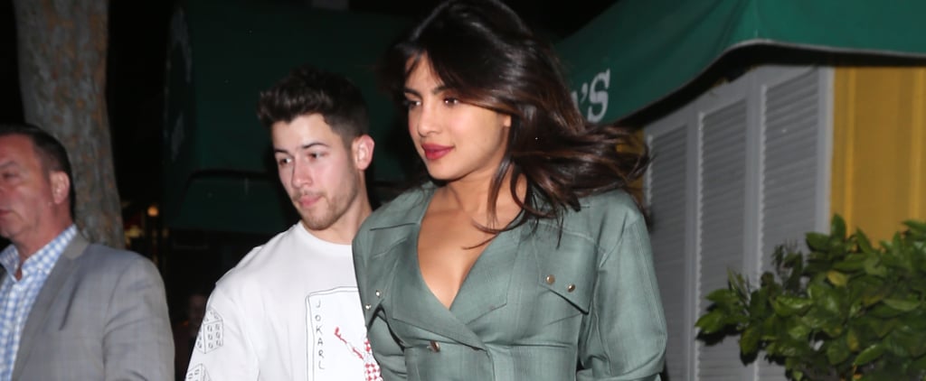 Priyanka Chopra's Green Suit and Sock Boots With Nick Jonas