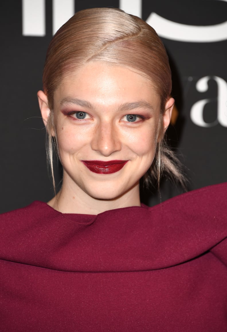 Hunter Schafer’s Monochromatic Maroon Makeup, October 2019