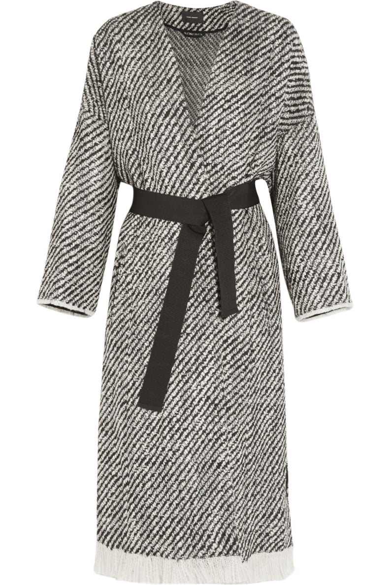 Isabel Marant Iban Fringed Wool-Blend Tweed Coat