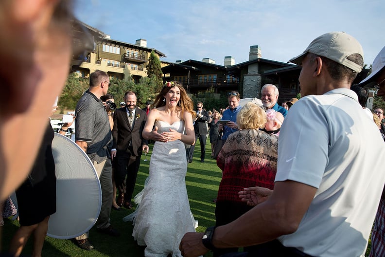 When he was at a golf course in San Diego and crashed a wedding ceremony