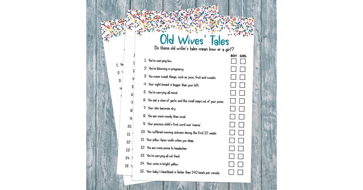 Old Wives Tale Baby Shower Game Printable Baby Shower Games