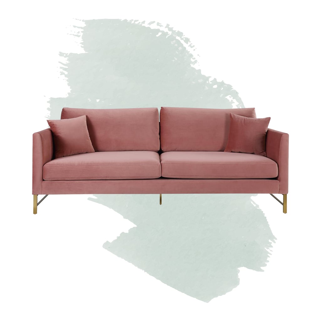 Foundstone Anabel Velvet 88" Flared Arm Sofa