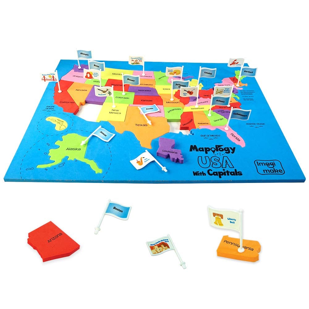 Imagimake: Mapology USA Puzzle With Capitals