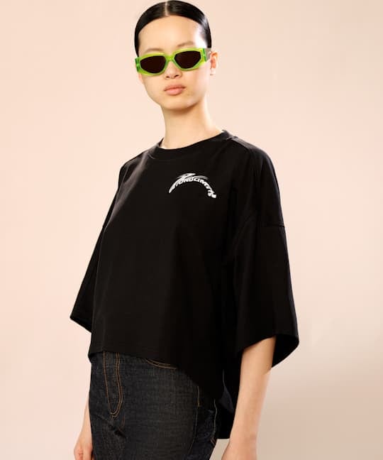 Fenty Oversized Printed Crop Top "Beyond Limits" — Jet Black