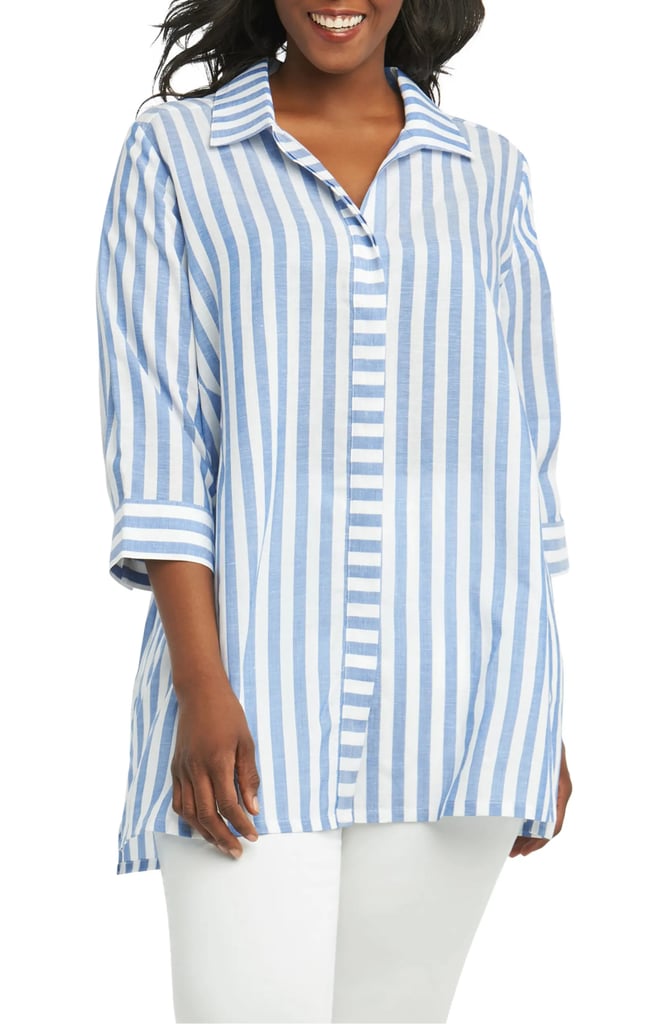 Foxcroft Skye Stripe Tunic Shirt
