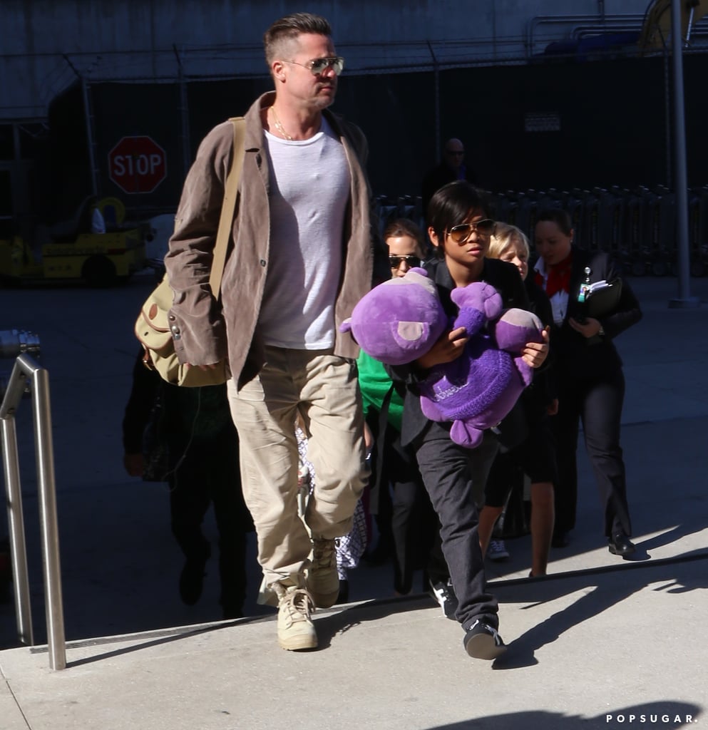 Angelina Jolie and Brad Pitt With Their Kids at LAX