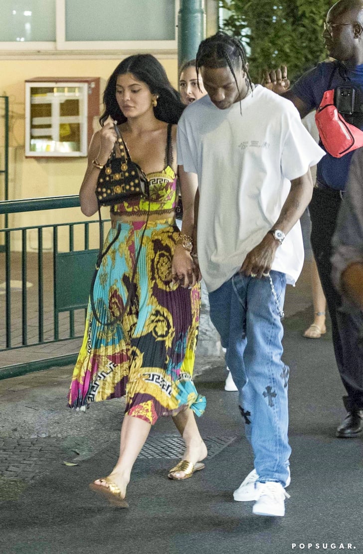 Kylie Jenner With Travis Scott in Italy Kylie Jenner Versace Outfit