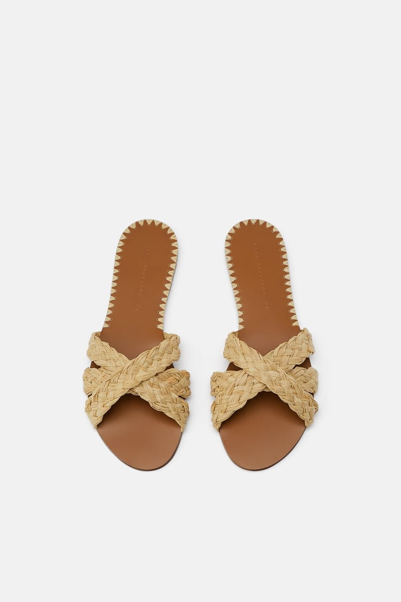 Natural Raffia Flat Sandals