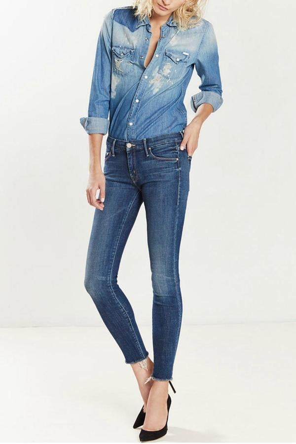 Frayed-Hem Jeans