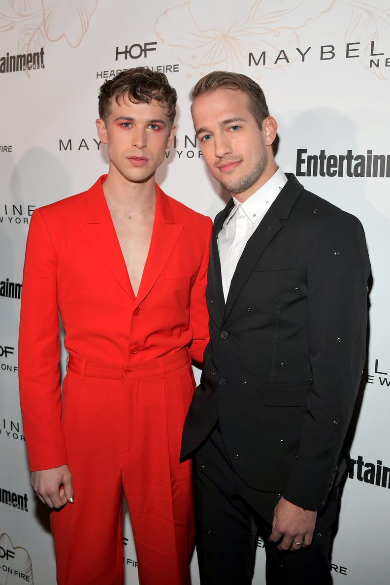 LOS ANGELES, CA - JANUARY 20:  Tommy Dorfman (L) and Peter Zurkuhlen attend Entertainment Weekly's Screen Actors Guild Award Nominees Celebration sponsored by Maybelline New York at Chateau Marmont on January 20, 2018 in Los Angeles, California.  (Photo b